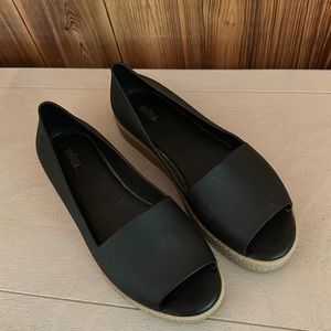 Melissa Black Rubber Peep Toe Shoes Size 8